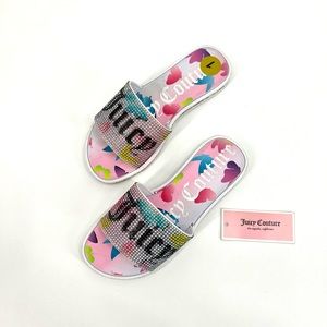 Juicy Couture Embellished ‘Pink Crystal’ Slides Girls Size 1